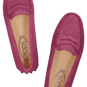 Tods Gommino Suede Pink Loafers